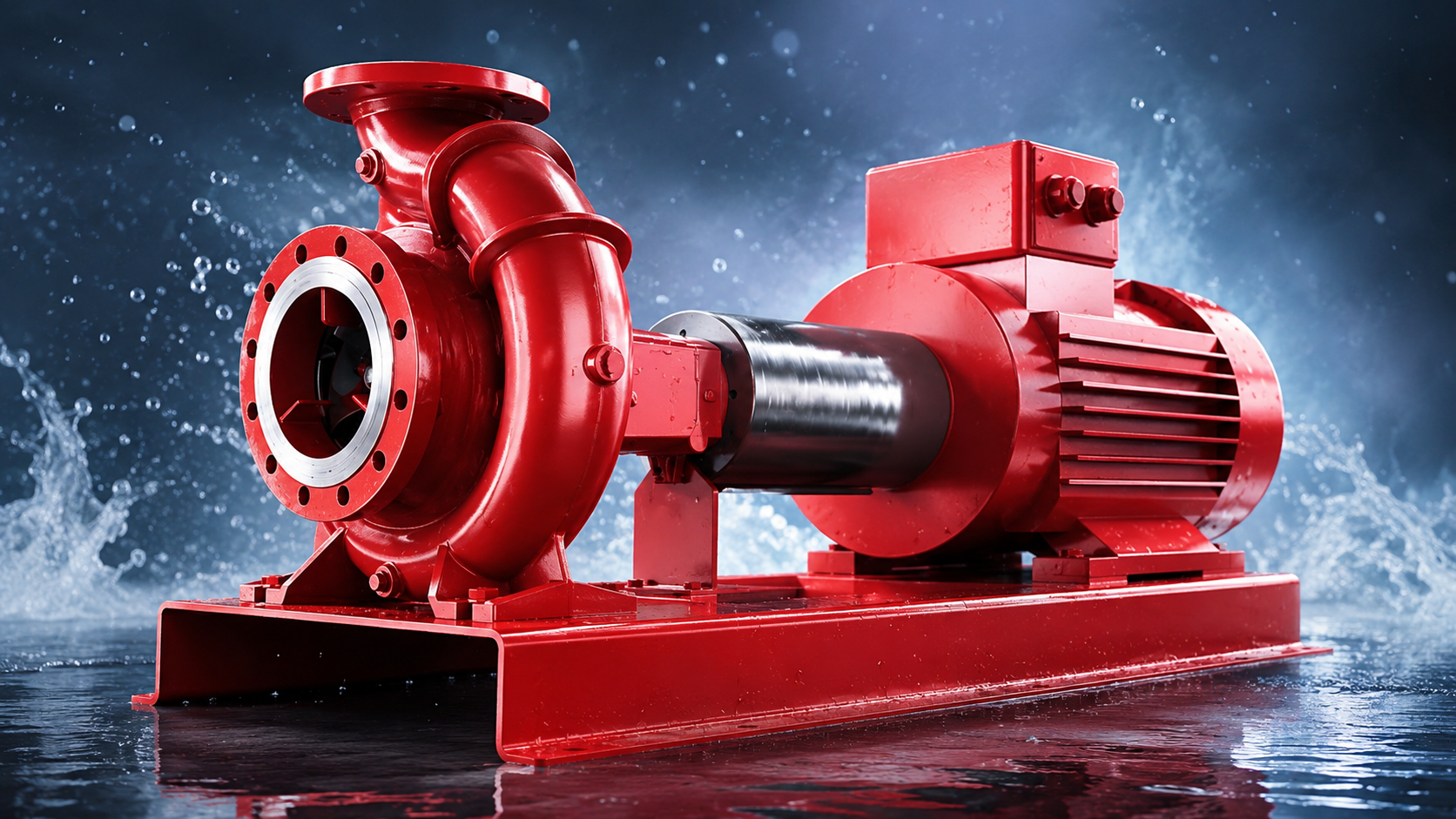 Industrial centrifugal water pump and motor