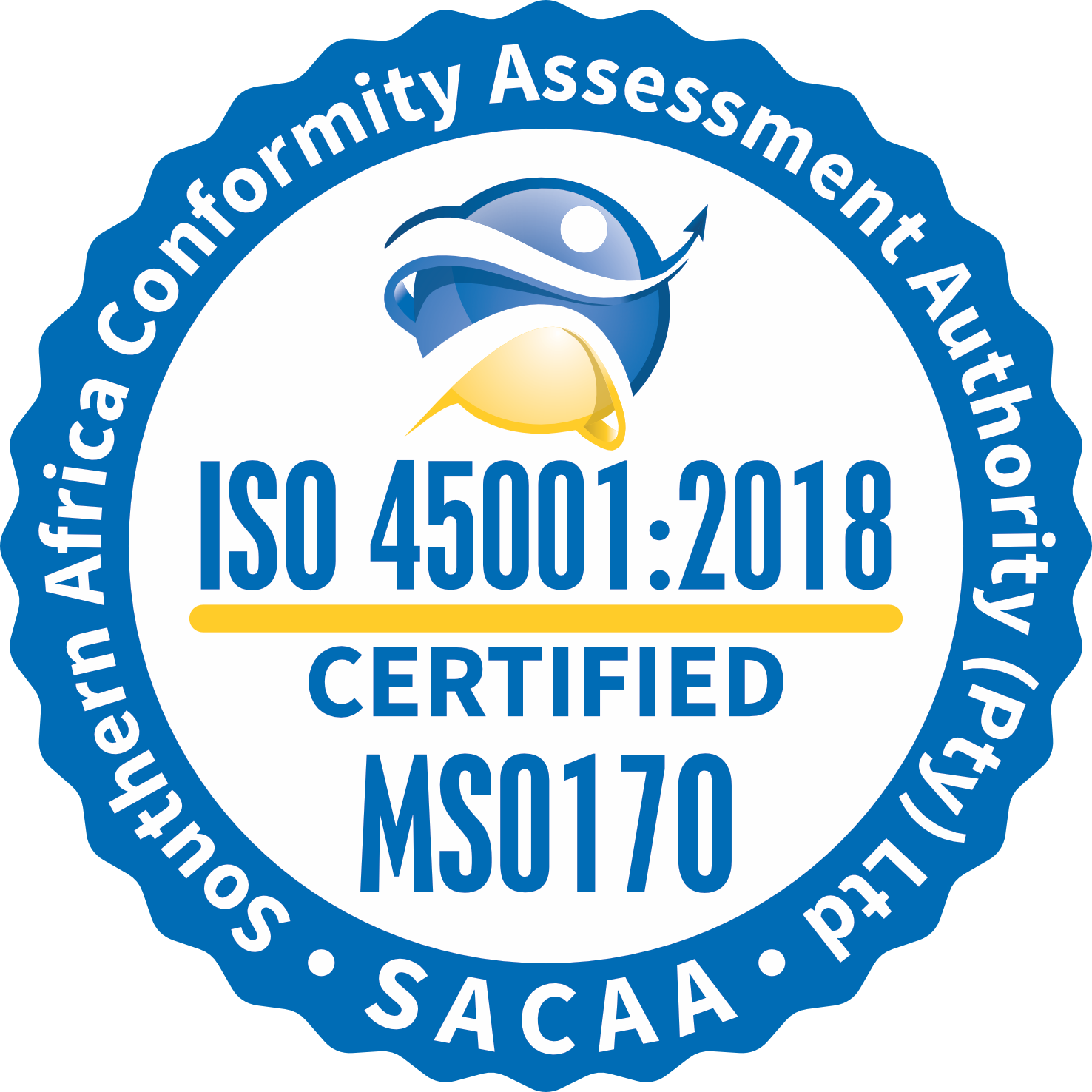 SACAA ISO 45001 certification mark MS017O