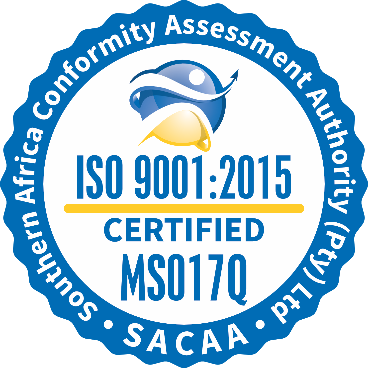SACAA ISO 9001 certification mark MS017Q